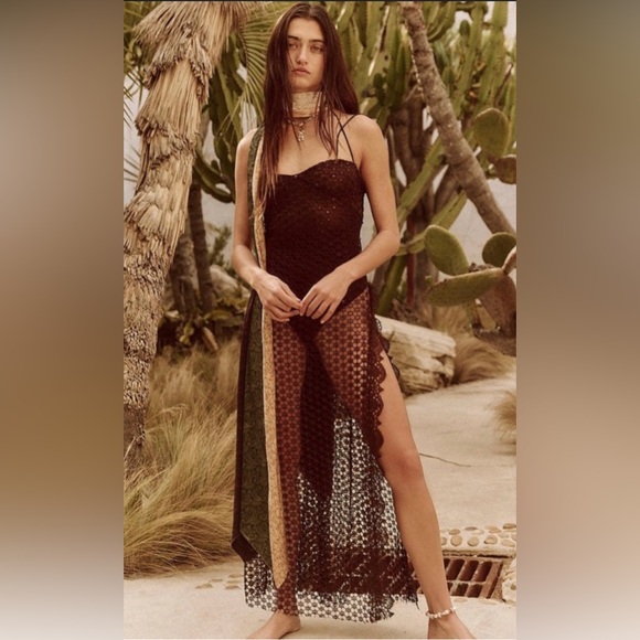 Free People Tops - Free People Smoke and Mirrors Bodysuit Lace Overlay Size XS NWOT